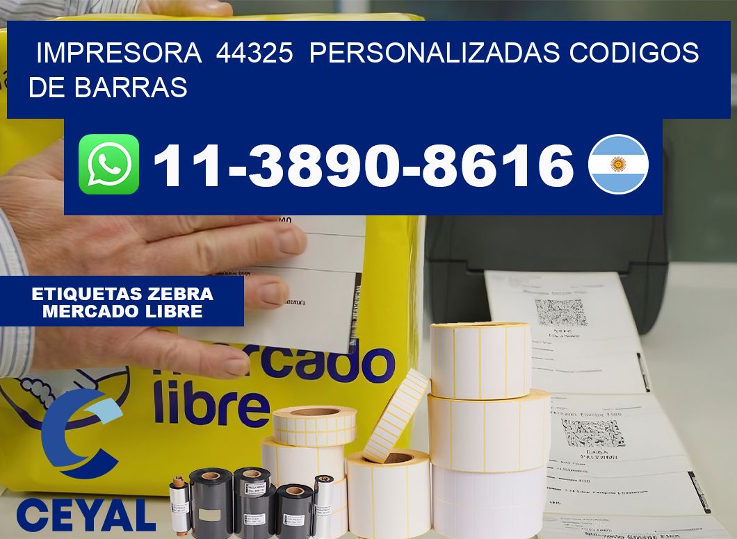 impresora  44325  personalizadas codigos de barras
