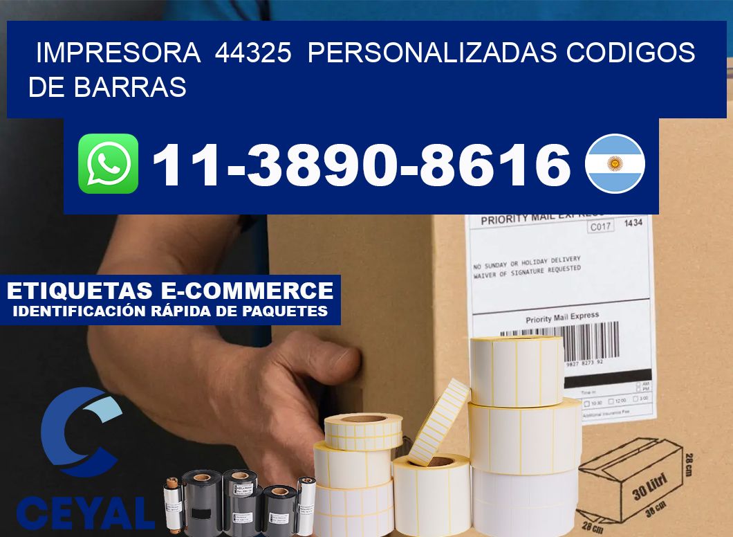 impresora  44325  personalizadas codigos de barras