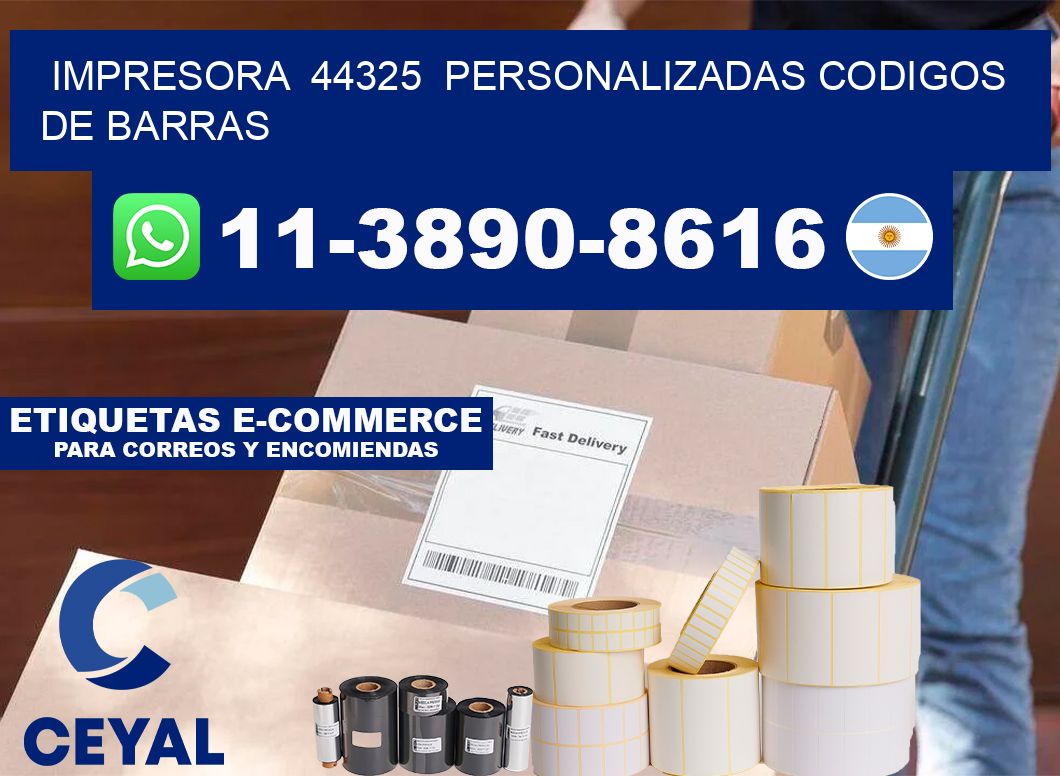 impresora  44325  personalizadas codigos de barras