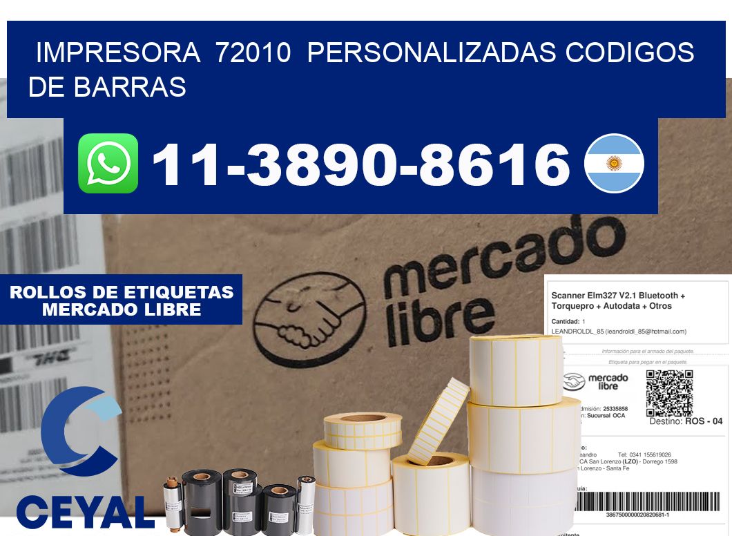 impresora  72010  personalizadas codigos de barras