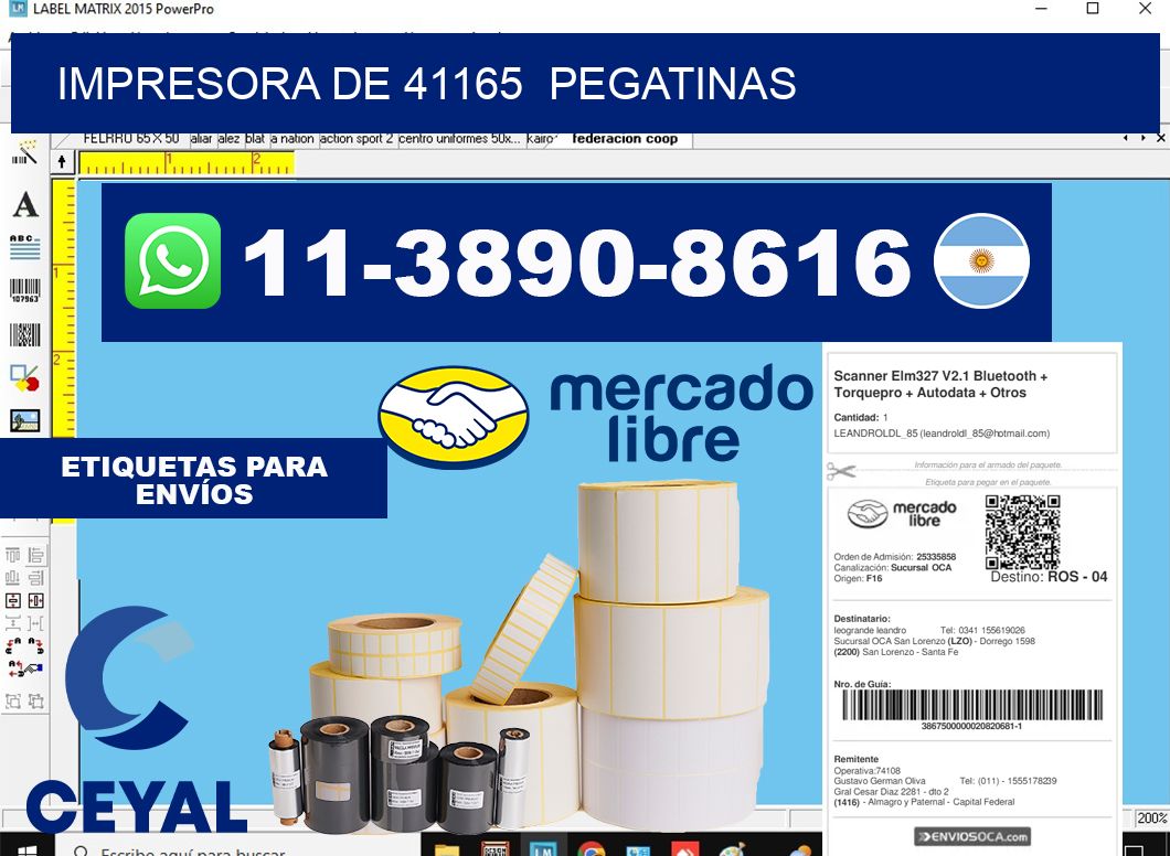 impresora de 41165  pegatinas