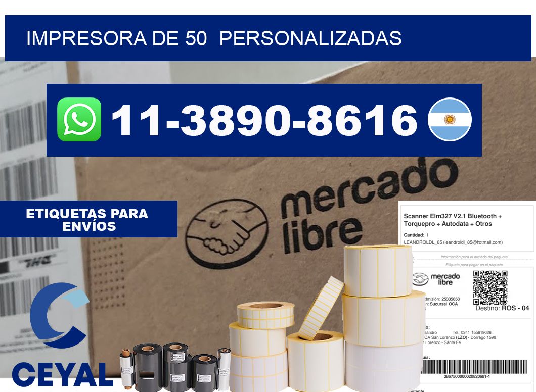 impresora de 50 personalizadas