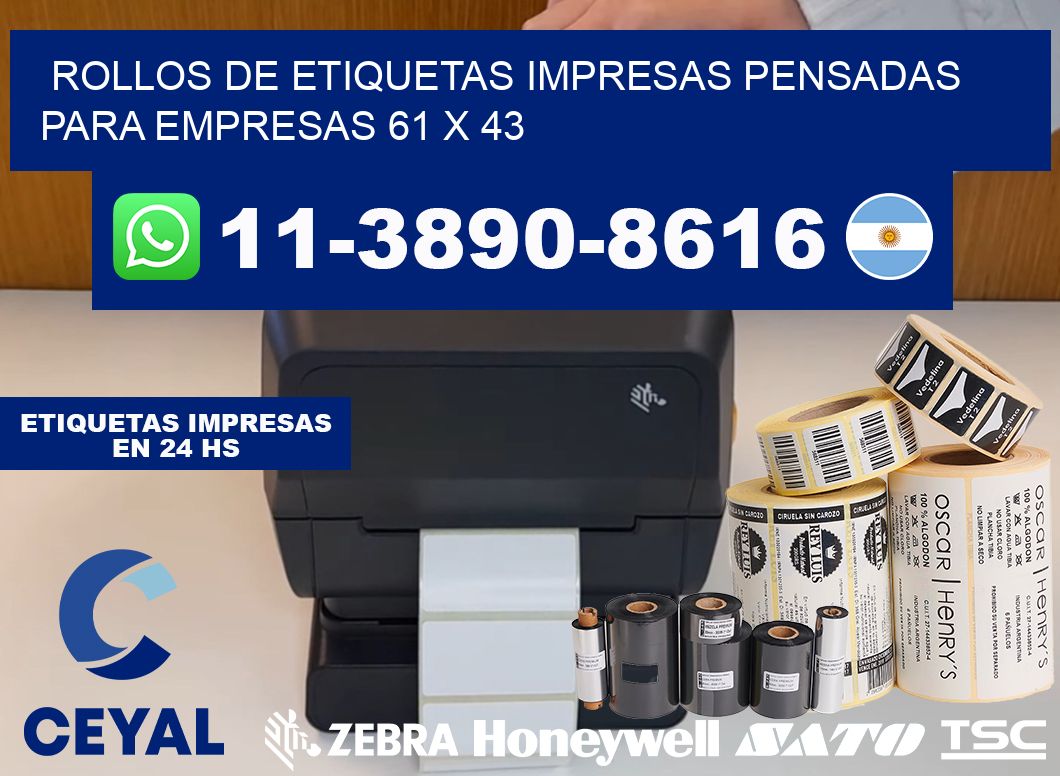rollos de etiquetas impresas pensadas para empresas 61 x 43