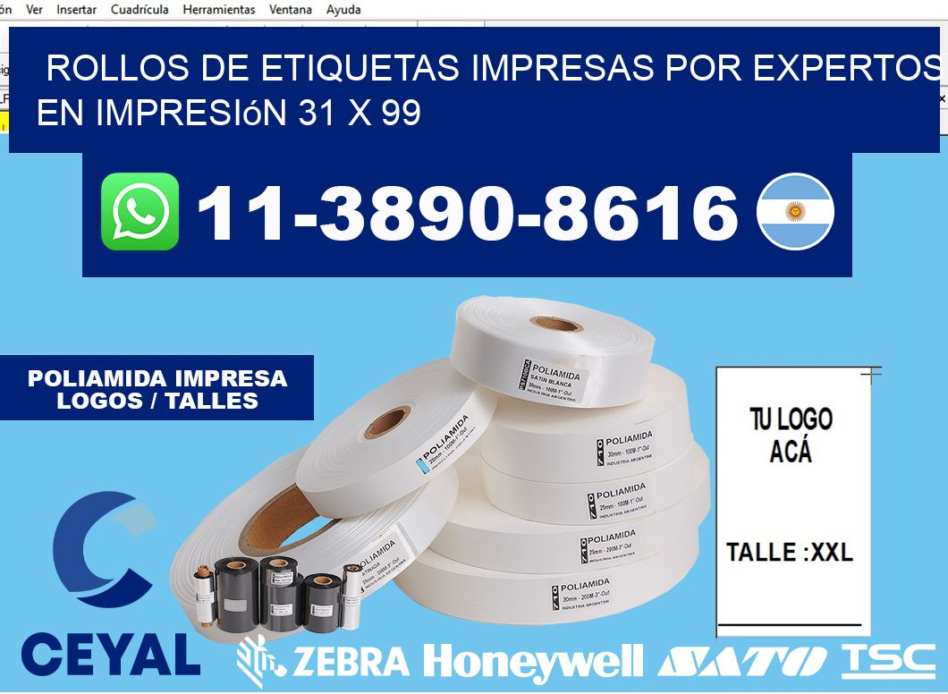rollos de etiquetas impresas por expertos en impresión 31 x 99