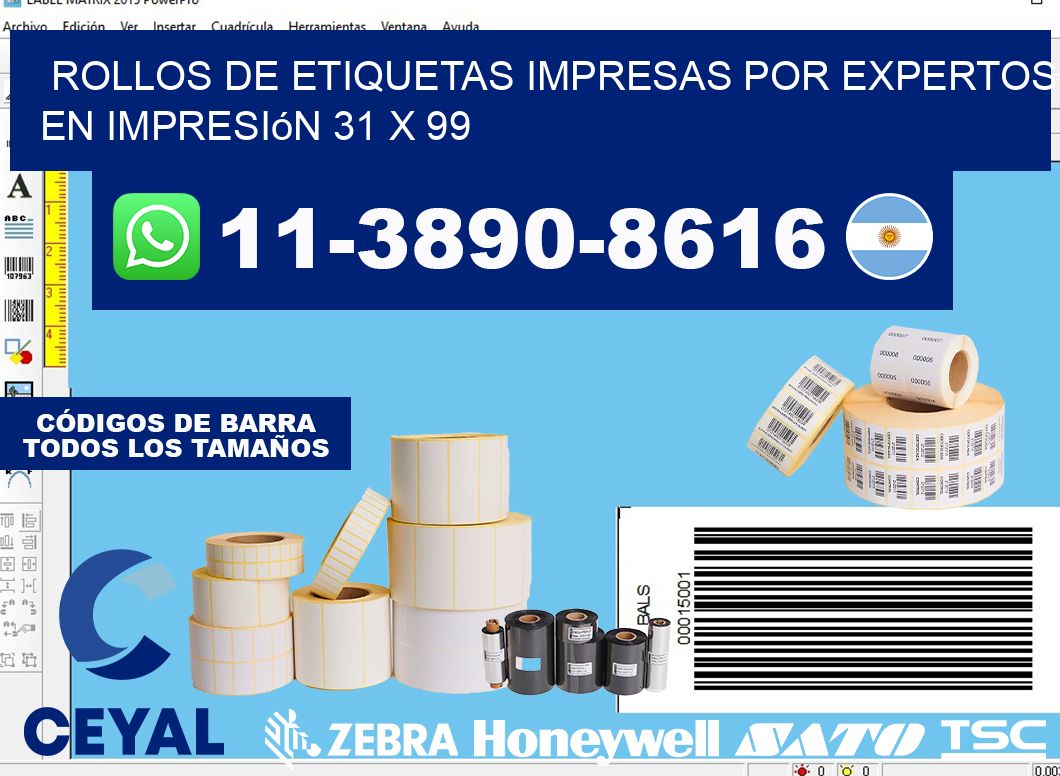rollos de etiquetas impresas por expertos en impresión 31 x 99