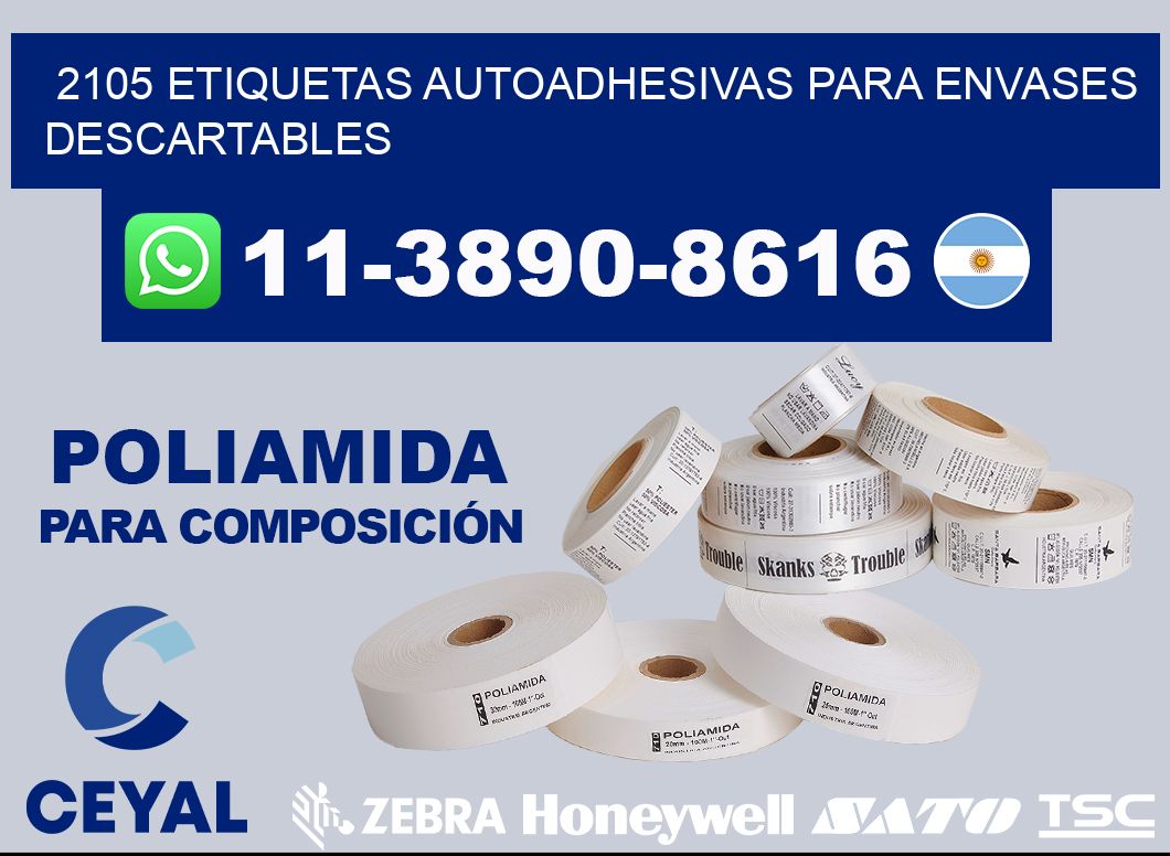 2105 etiquetas autoadhesivas para envases descartables