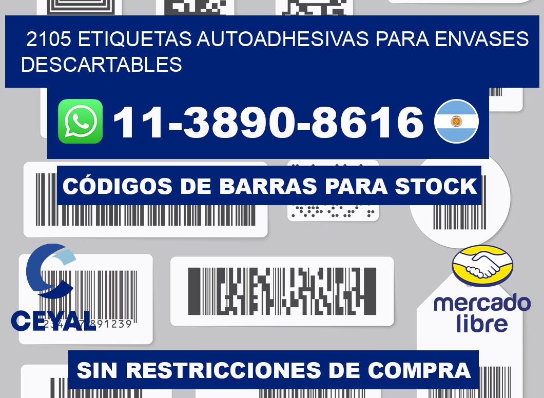 2105 etiquetas autoadhesivas para envases descartables