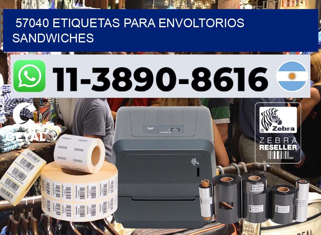 57040 etiquetas para envoltorios sandwiches