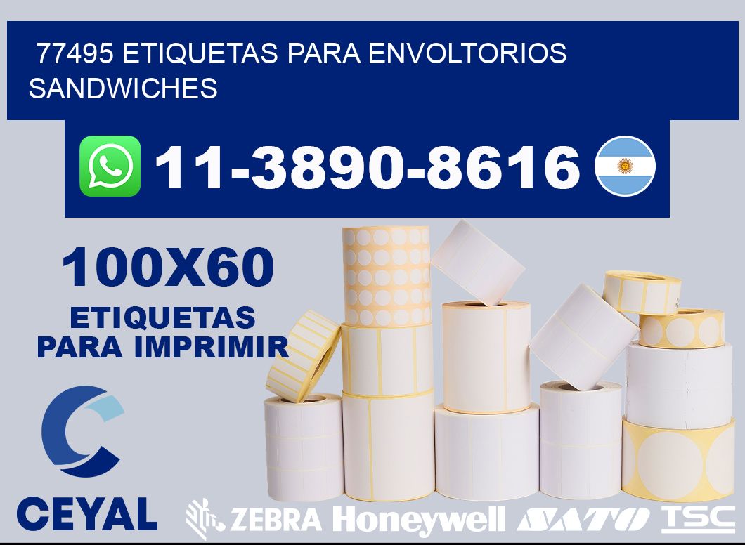 77495 etiquetas para envoltorios sandwiches