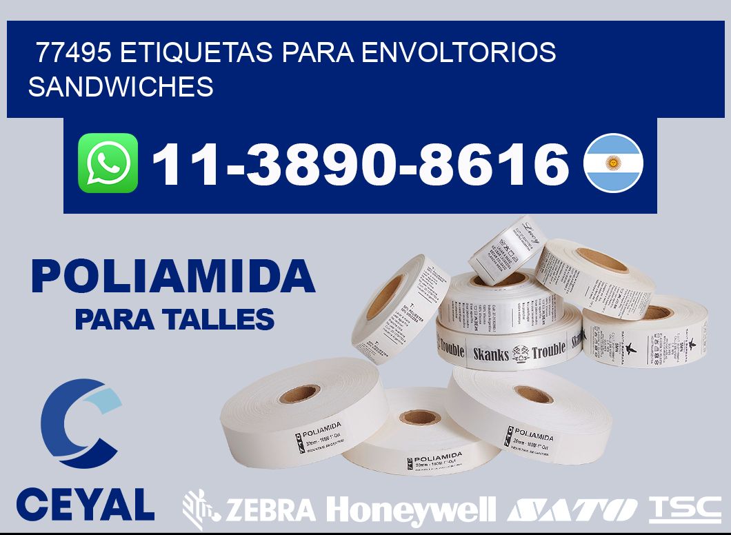 77495 etiquetas para envoltorios sandwiches