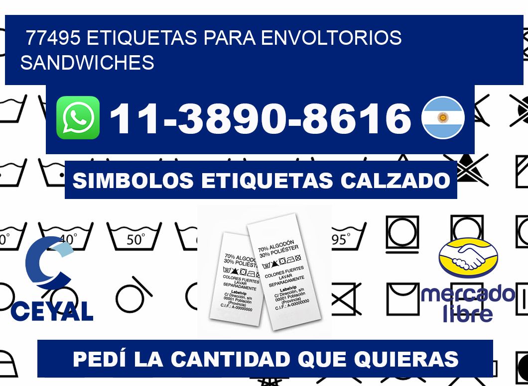 77495 etiquetas para envoltorios sandwiches