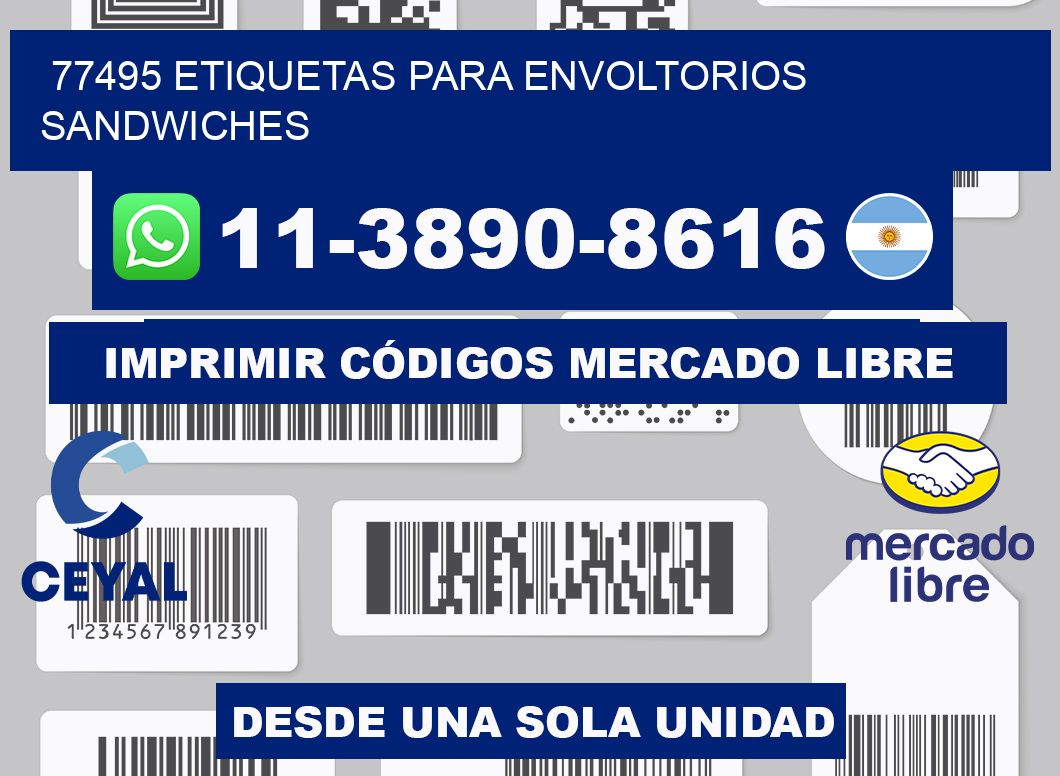 77495 etiquetas para envoltorios sandwiches