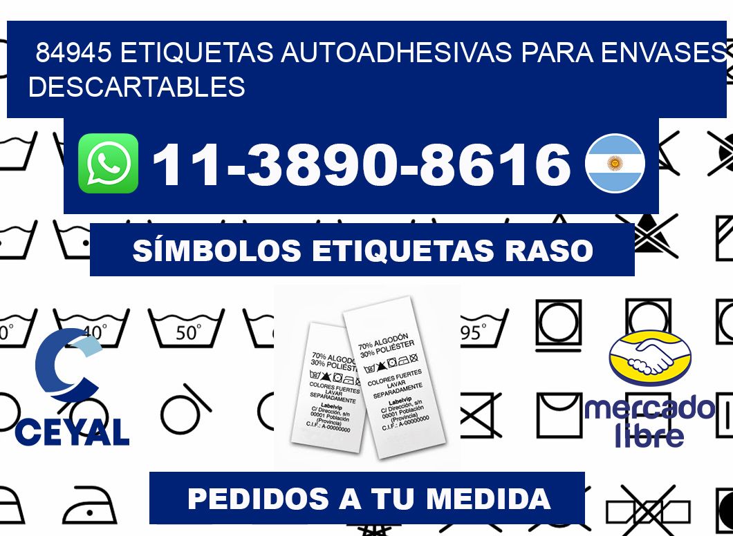 84945 etiquetas autoadhesivas para envases descartables