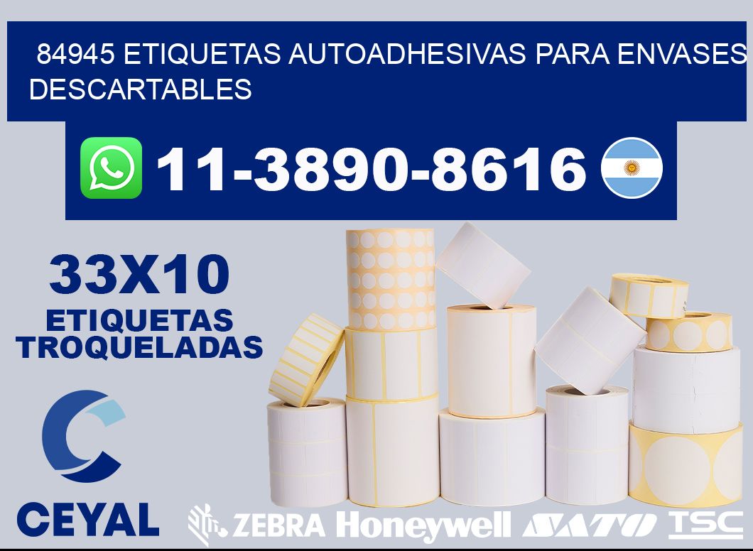 84945 etiquetas autoadhesivas para envases descartables