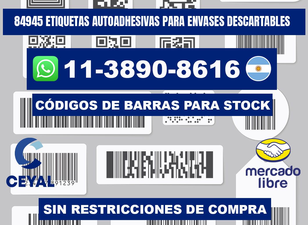84945 etiquetas autoadhesivas para envases descartables