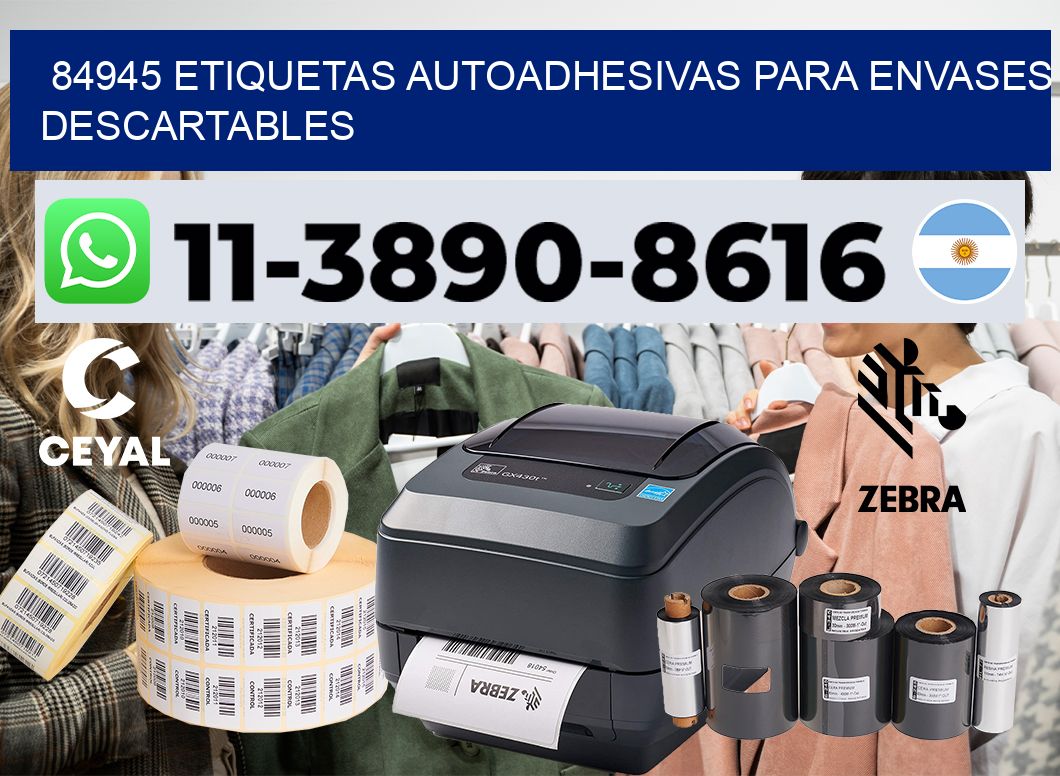 84945 etiquetas autoadhesivas para envases descartables