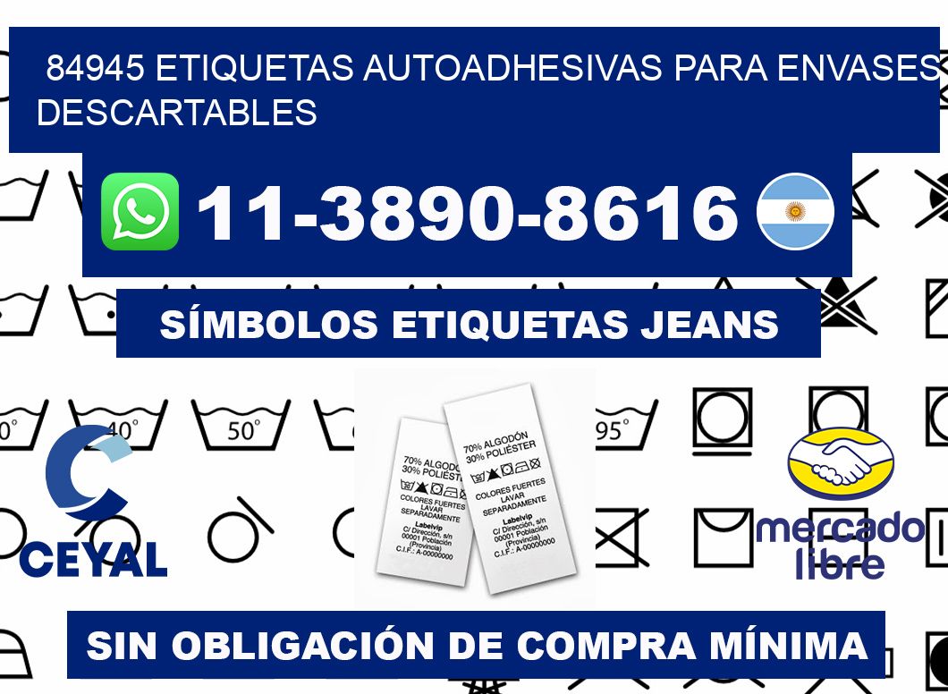 84945 etiquetas autoadhesivas para envases descartables