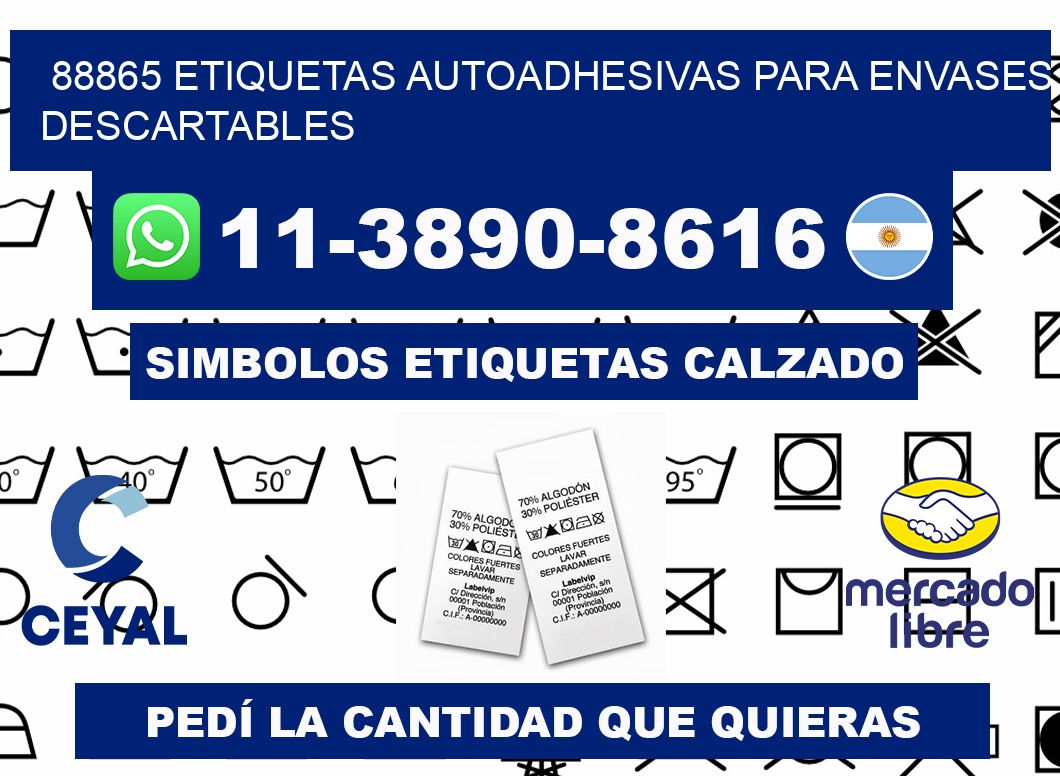 88865 etiquetas autoadhesivas para envases descartables