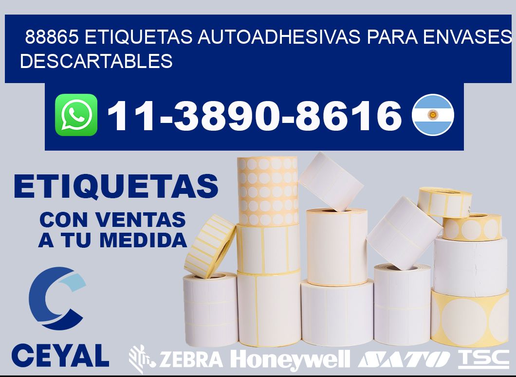88865 etiquetas autoadhesivas para envases descartables