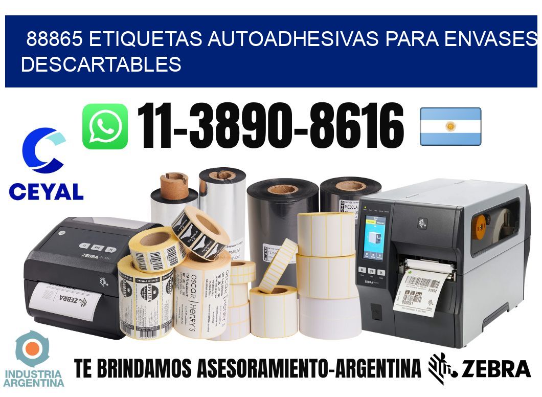 88865 etiquetas autoadhesivas para envases descartables