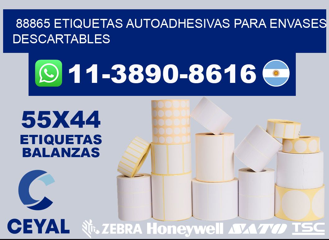 88865 etiquetas autoadhesivas para envases descartables