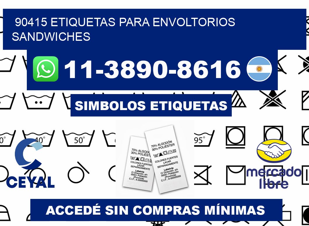 90415 etiquetas para envoltorios sandwiches