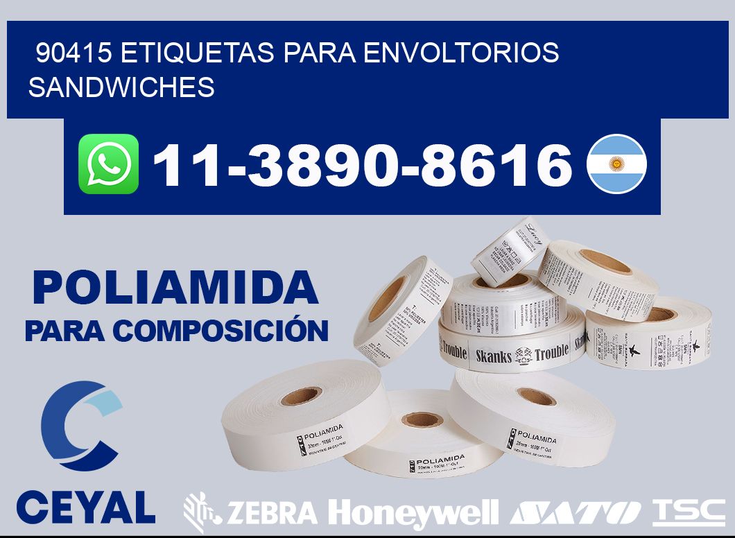 90415 etiquetas para envoltorios sandwiches