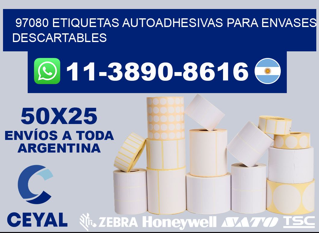 97080 etiquetas autoadhesivas para envases descartables