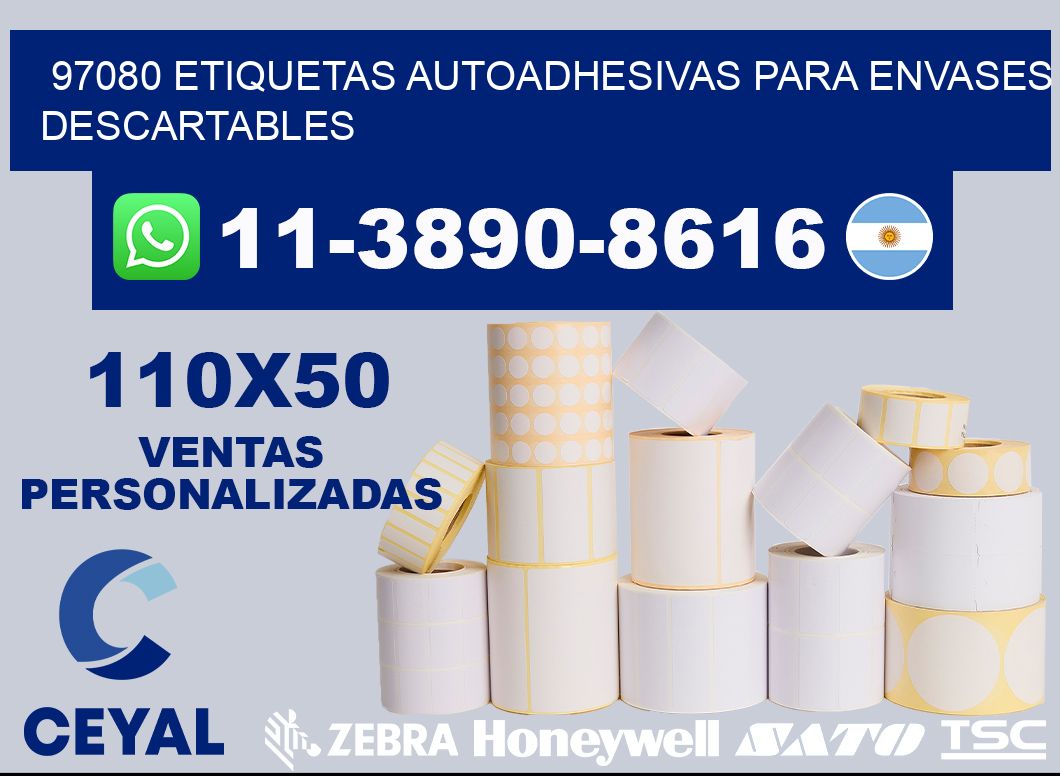 97080 etiquetas autoadhesivas para envases descartables