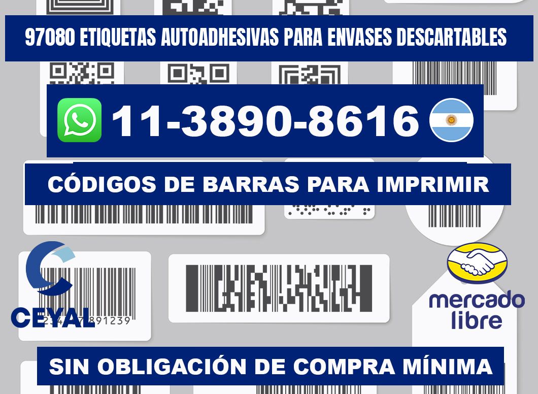 97080 etiquetas autoadhesivas para envases descartables