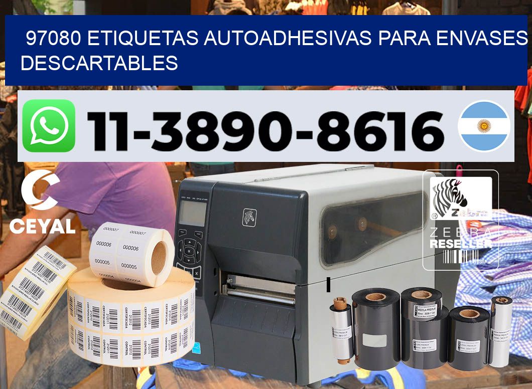 97080 etiquetas autoadhesivas para envases descartables