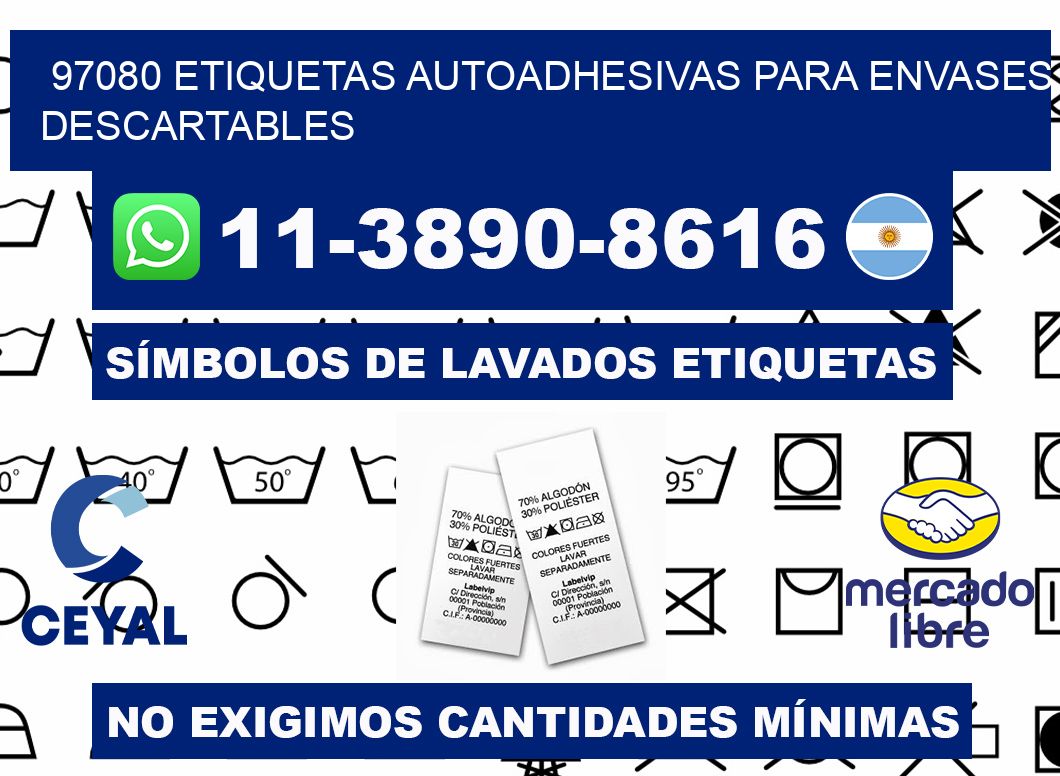 97080 etiquetas autoadhesivas para envases descartables