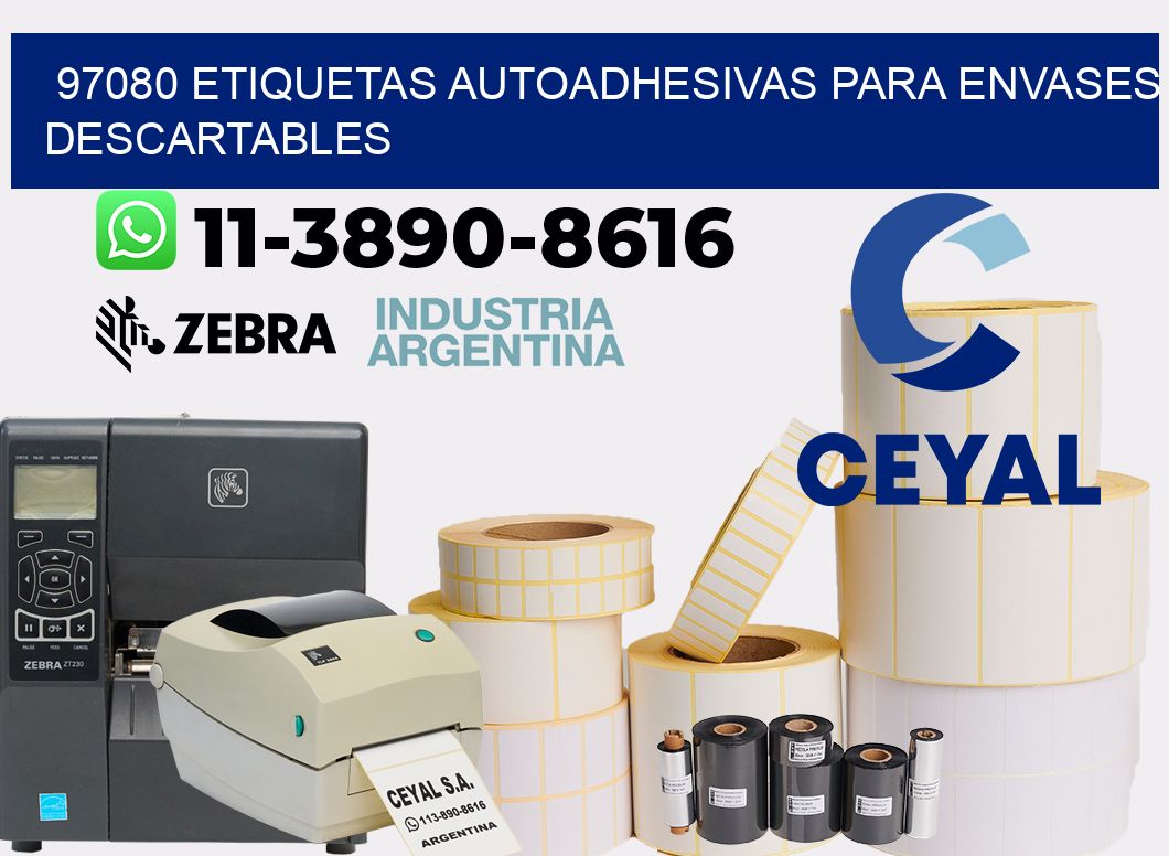 97080 etiquetas autoadhesivas para envases descartables