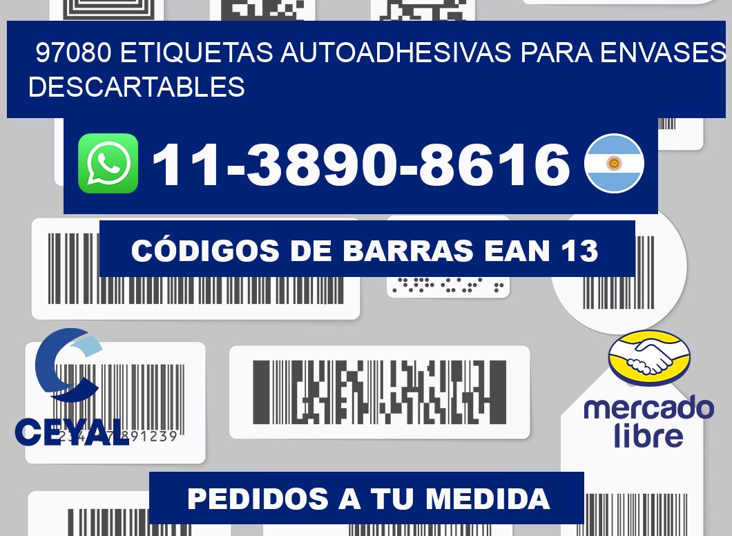 97080 etiquetas autoadhesivas para envases descartables