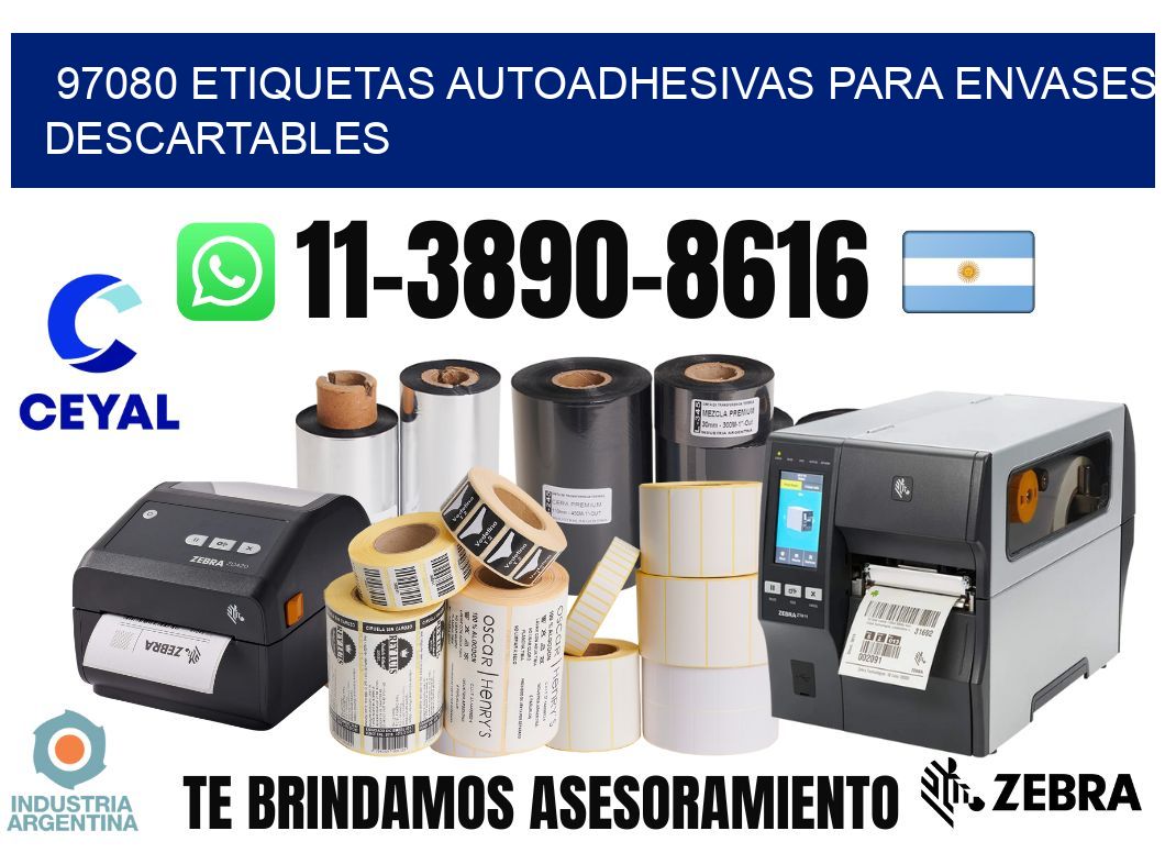 97080 etiquetas autoadhesivas para envases descartables