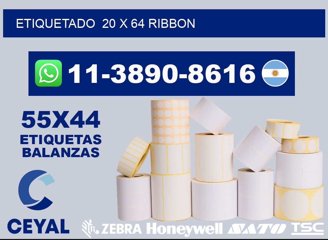 Etiquetado  20 x 64 ribbon
