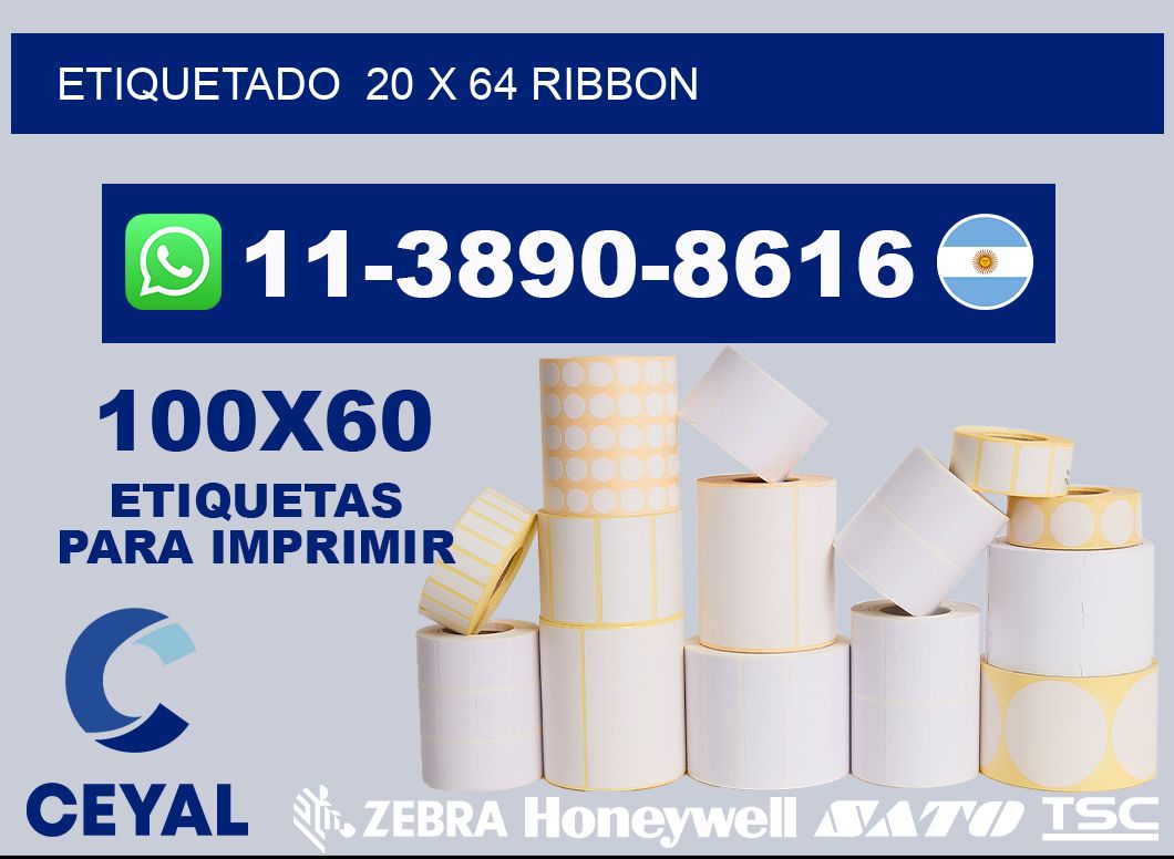Etiquetado  20 x 64 ribbon