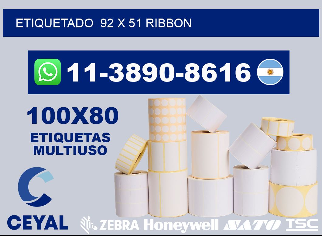 Etiquetado  92 x 51 ribbon