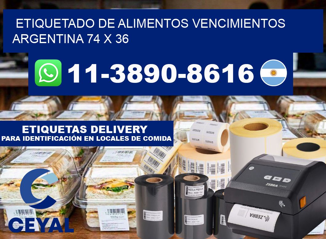 Etiquetado de alimentos vencimientos Argentina 74 x 36