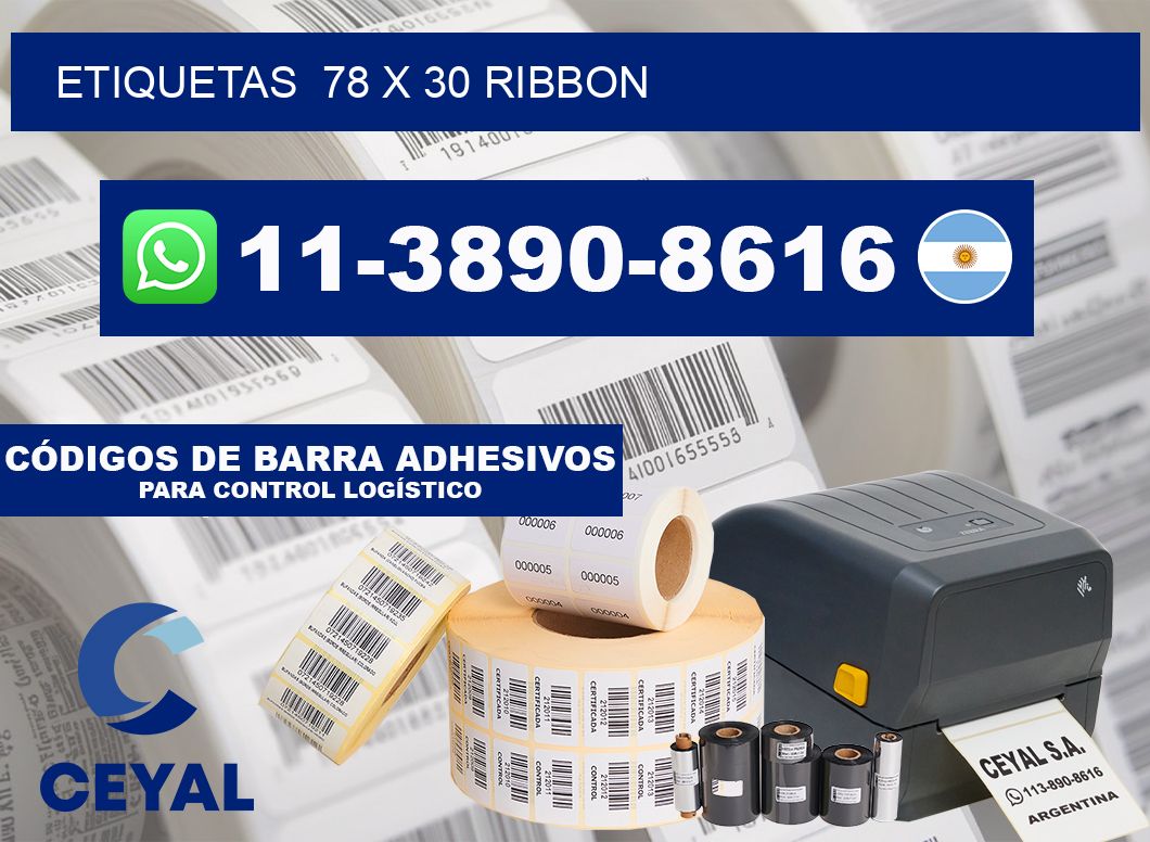 Etiquetas  78 x 30 ribbon