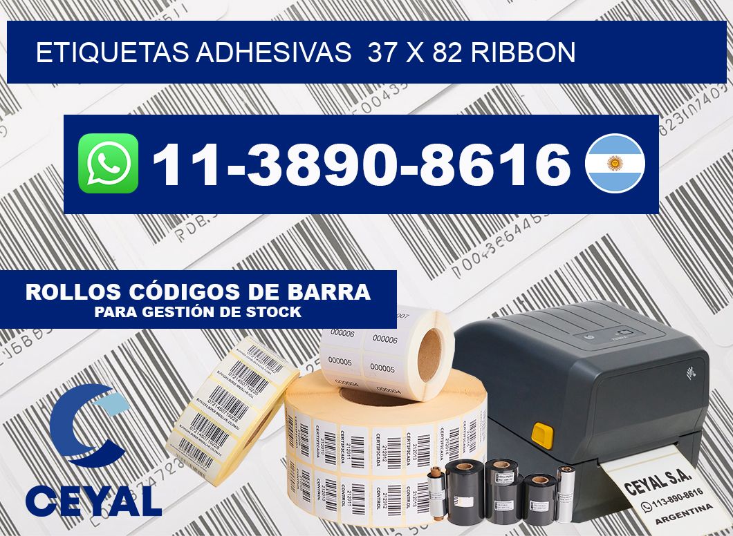 Etiquetas adhesivas  37 x 82 ribbon