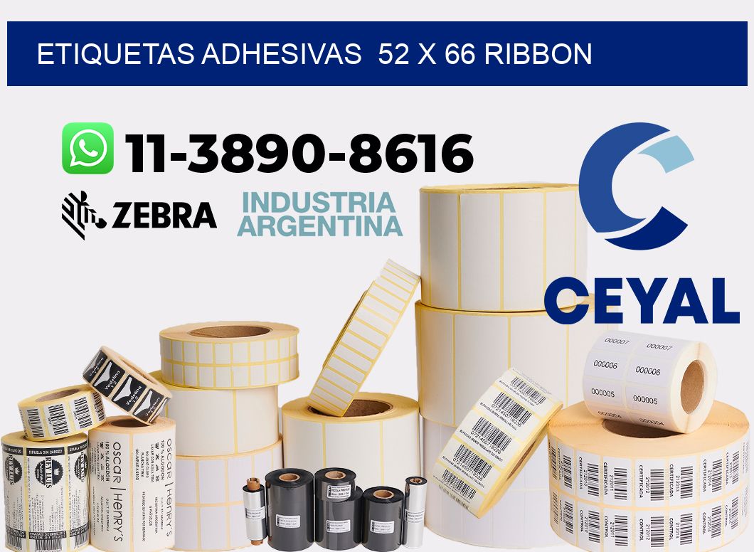 Etiquetas adhesivas  52 x 66 ribbon