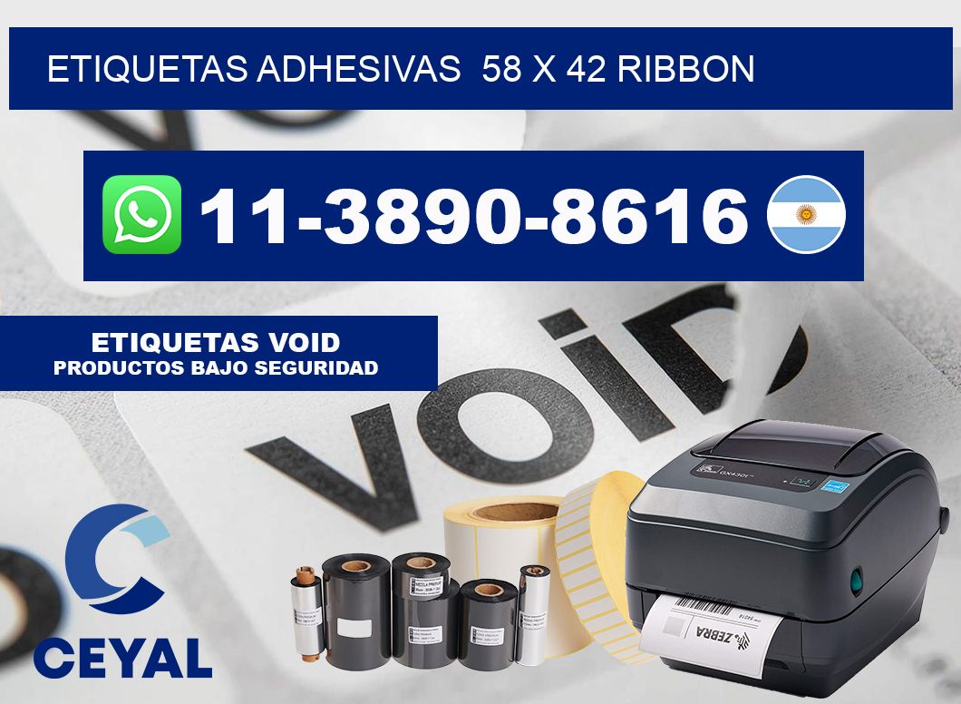 Etiquetas adhesivas  58 x 42 ribbon