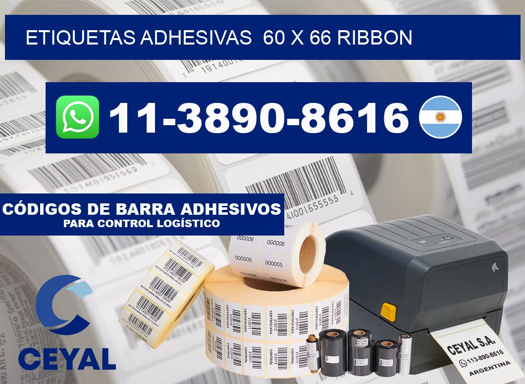 Etiquetas adhesivas  60 x 66 ribbon