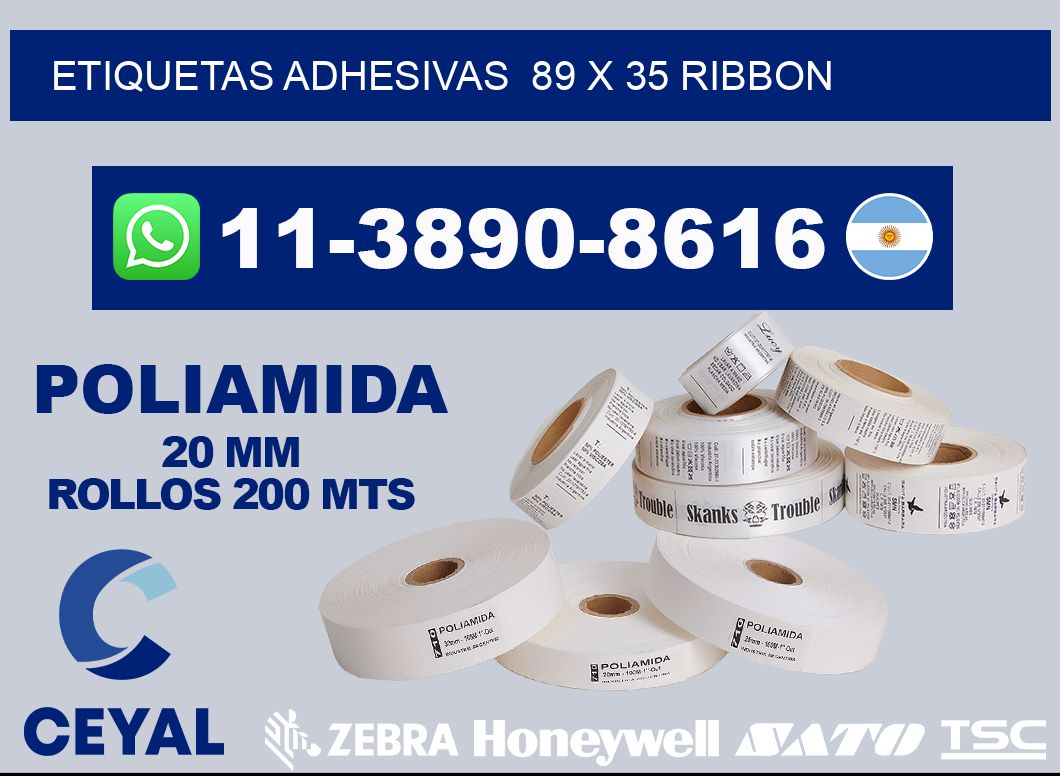 Etiquetas adhesivas 89 x 35 ribbon