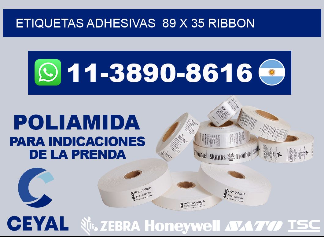Etiquetas adhesivas 89 x 35 ribbon