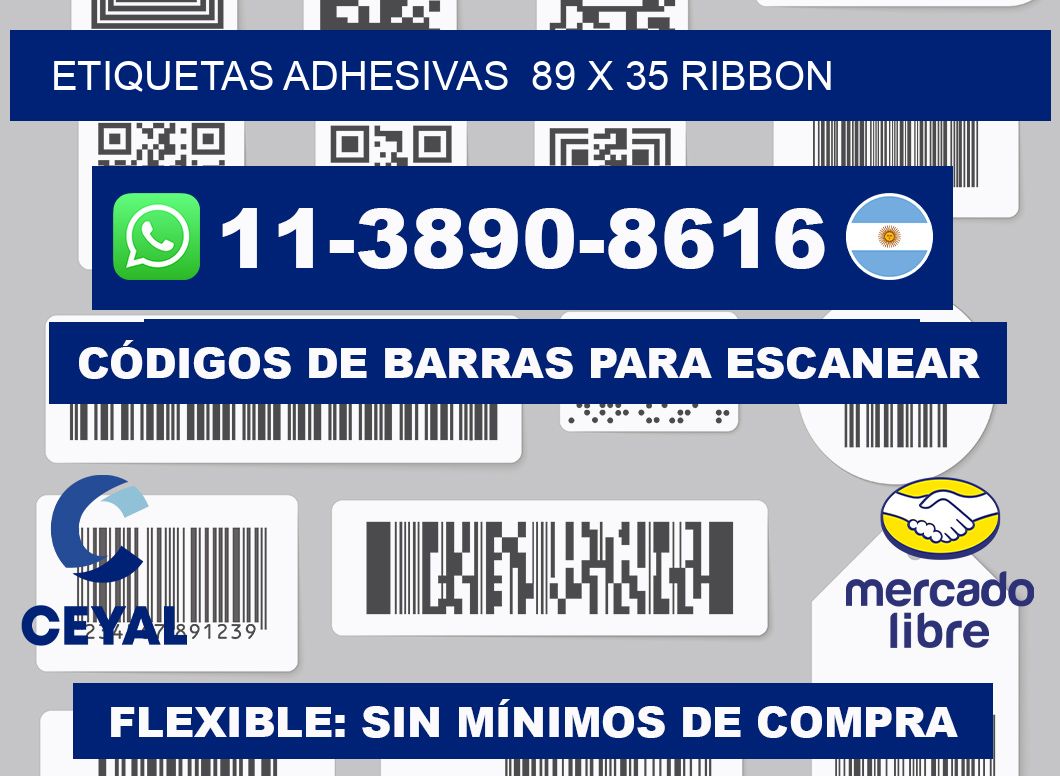 Etiquetas adhesivas 89 x 35 ribbon