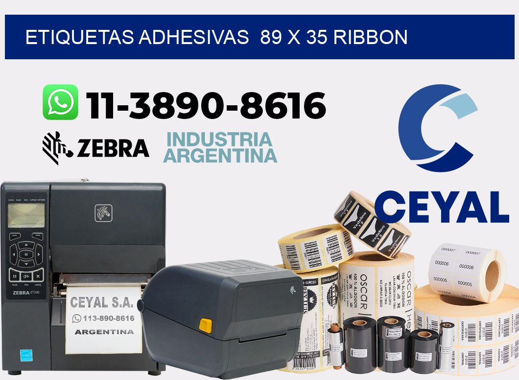 Etiquetas adhesivas  89 x 35 ribbon