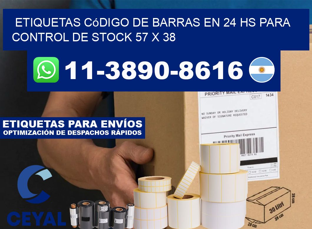 Etiquetas código de barras en 24 hs para control de stock 57 x 38