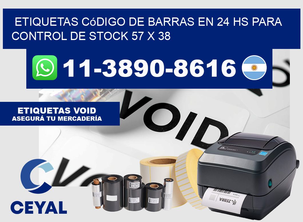 Etiquetas código de barras en 24 hs para control de stock 57 x 38